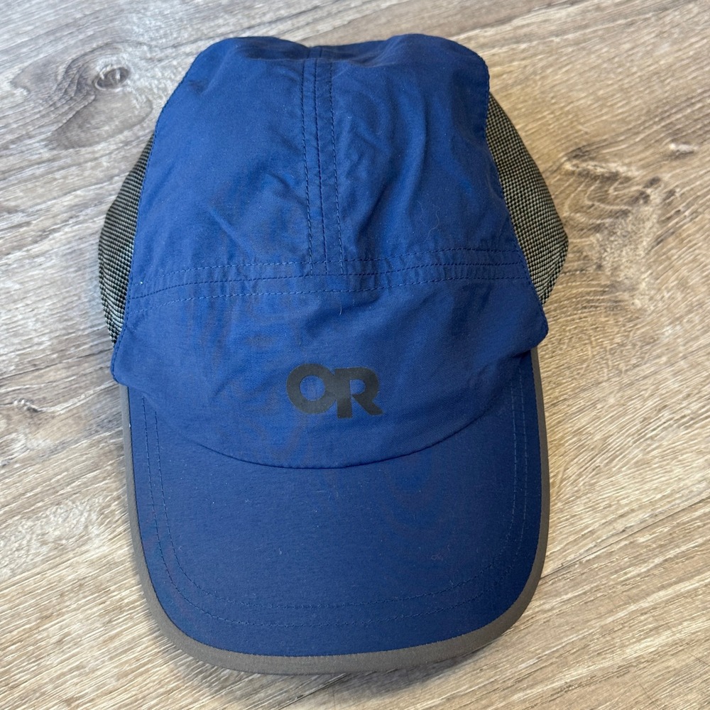 Outdoor Research Swift Cap Blue Grey Reflective Mesh Running Hiking Sun Hat OS